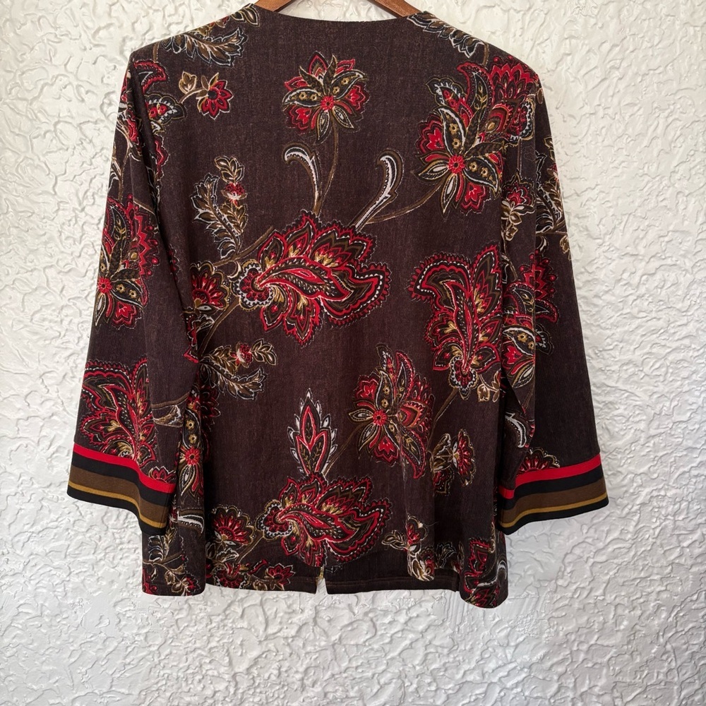 Bob Mackie Paisley Full Zip Jacket Size XL - Picture 4 of 7